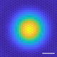 A representation of the exciton’s probability cloud